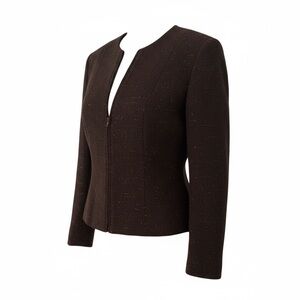 Amanda Smith Brown Tweed Jacket and Skirt Set